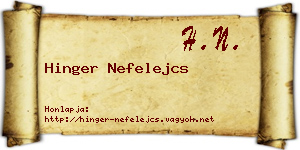 Hinger Nefelejcs névjegykártya